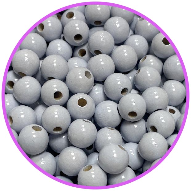 Бусина серо голубая 10 мм (германия, дерево)