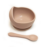 Тарелка + ложка силиконовые Dusty lilac (завод 2)