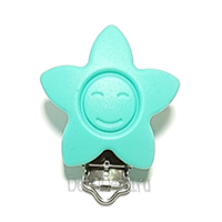 Звезда светлая бирюза клипса