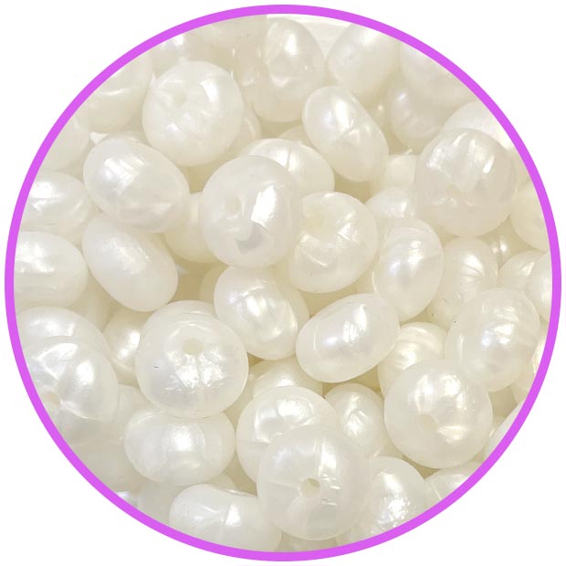 Силиконовый Abacus 14*8 мм металлик белый