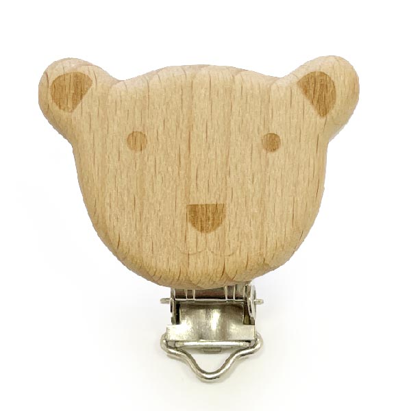 Мишка клипса деревянная 2 (без покрытия)