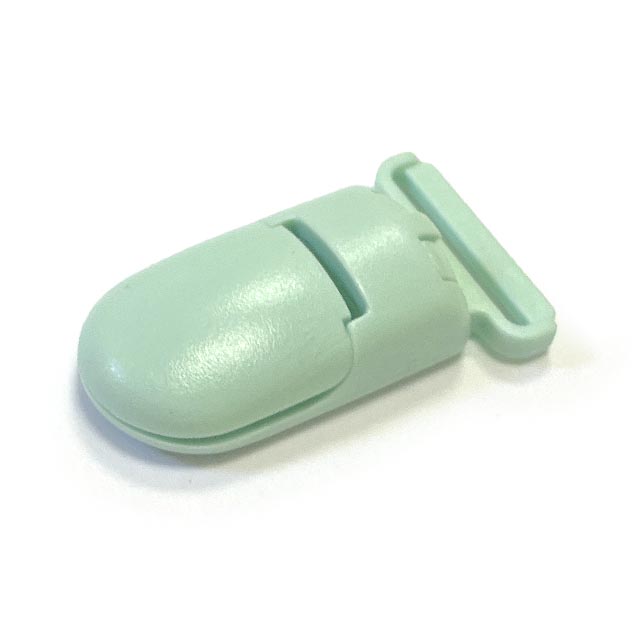 Клипса пластиковая 2 мята (широкое ушко)
