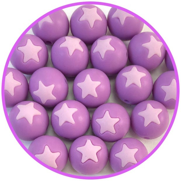 бусина фиолетовая со звездой сирень