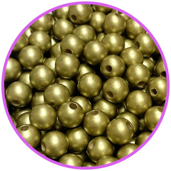 Бусина золото 10 мм (германия, дерево)