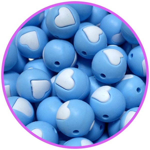 бусина голубая сердце pastel blue