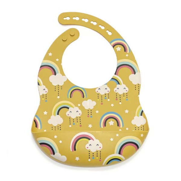 Нагрудник Радуга Mustard зауженный силиконовый