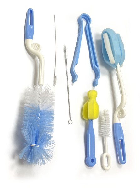 Комплект Щеточек 7 шт.  для мытья Бутылочек Голубой