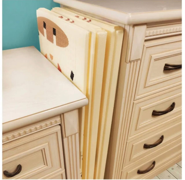 Коврик детский игровой 150 х 200, для ползанья, складной двухсторонний, развивающий (Саванна/Водный мир)