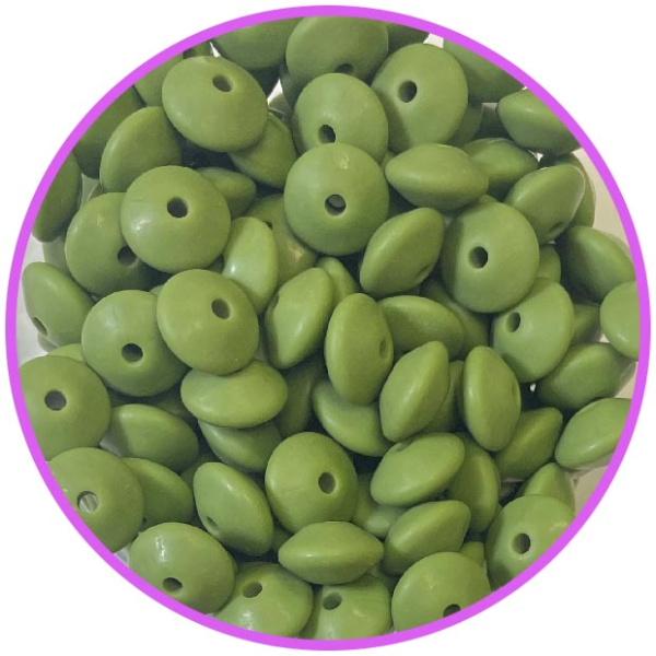 Линза 12 мм Army green силиконовая