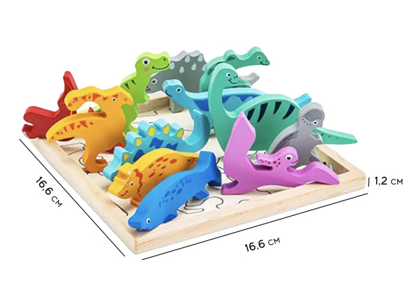 Пазл Динозавры (деревянный 12 частей)