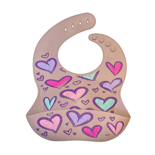 Нагрудник Сердечки Pale Mauve