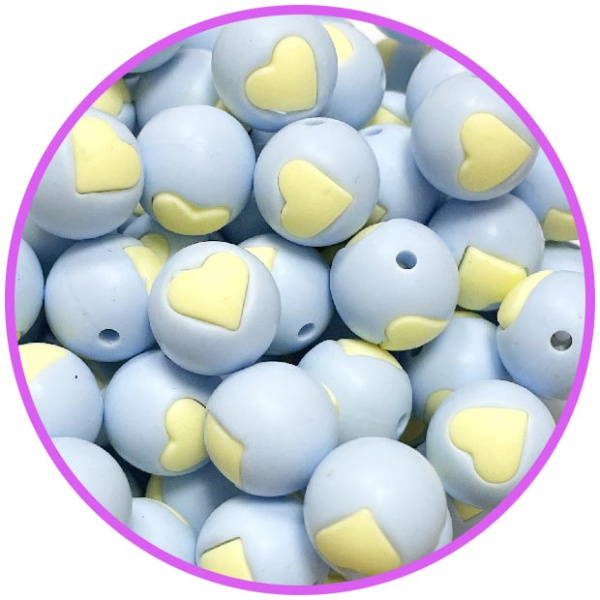 бусина pastel blue сердце крем