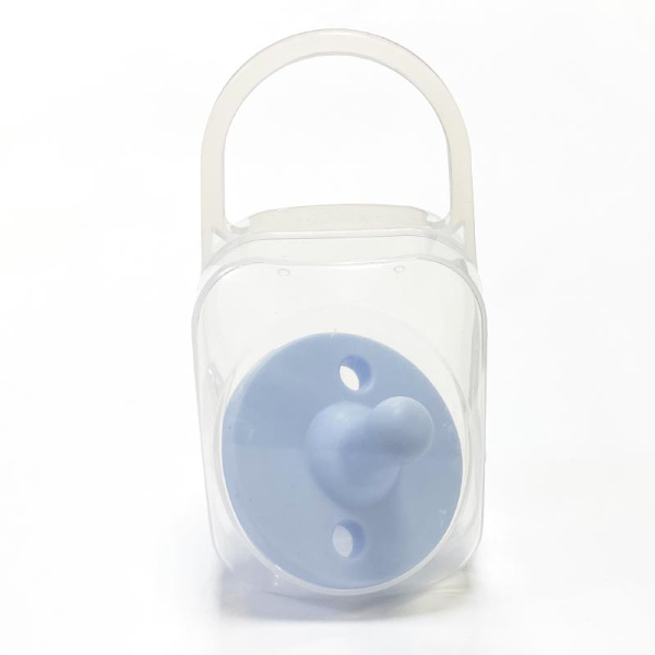 Пустышка Нежно-Голубая силиконовая в пластиковом боксе