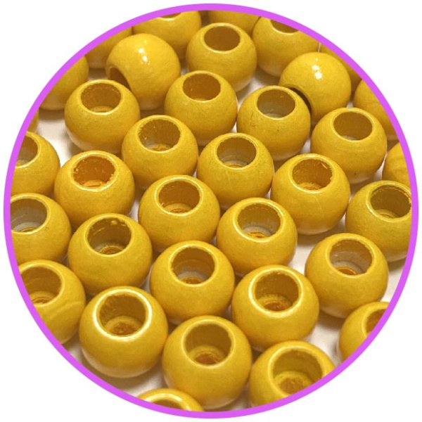 Бусина безопасности желтая 10 мм (германия, дерево)