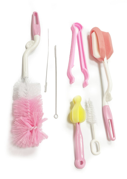 Комплект Щеточек 7 шт.  для мытья Бутылочек Розовый