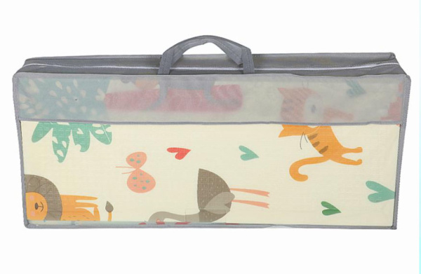 Коврик детский игровой 200 х 180, для ползанья, складной двухсторонний, развивающий (Саванна/Водный мир)