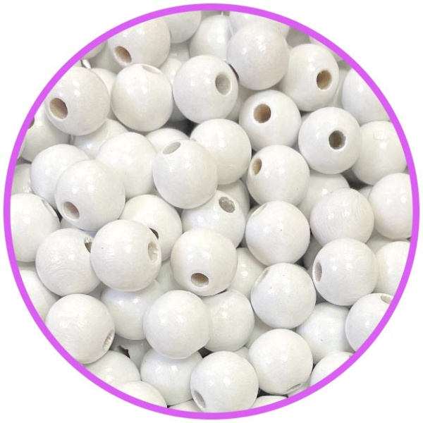 Бусина белая 10 мм (германия, дерево)