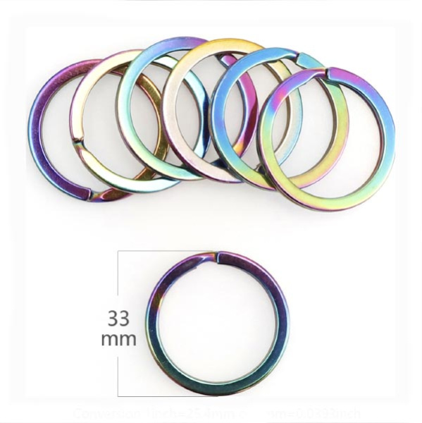 Кольцо радужное (металлическое кольцо для брелков)