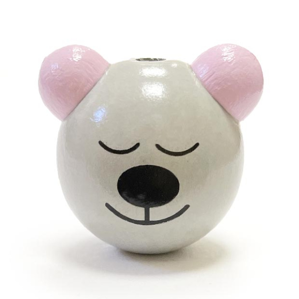 Мишка 2 светло серый, нежно розовые ушки