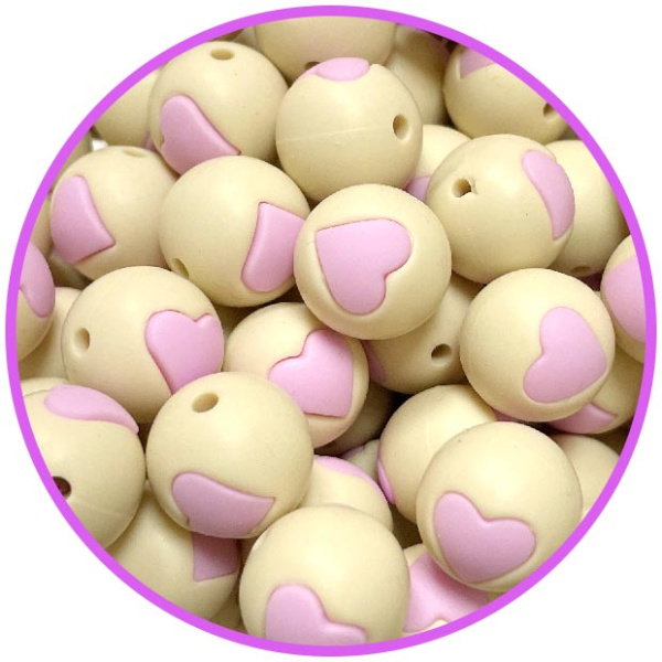 бусина телсная сердце pale pink