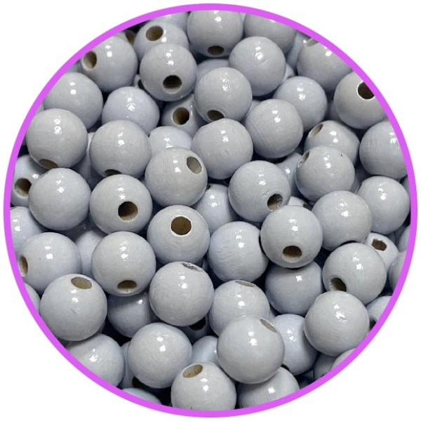 Бусина серо голубая 10 мм (германия, дерево)
