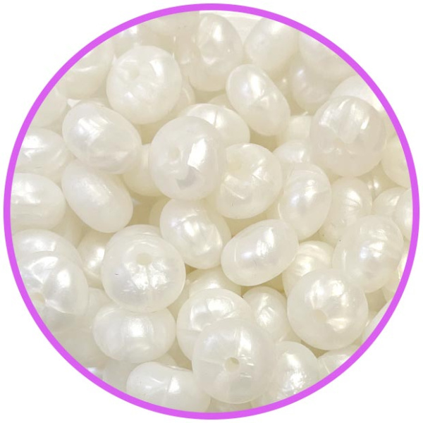 Силиконовый Abacus 14*8 мм металлик белый