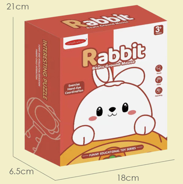 Зайчик стучалка для малышей (Оранжевый)