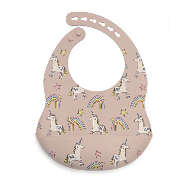 Нагрудник Единорог Dusty Lilac зауженный силиконовый